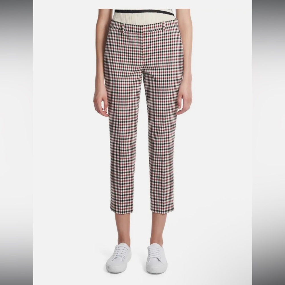 NWOT Theory Treeca, Ivory Multi Rye Portland Gingham Stretch Ankle Pants, SIZE 2 - Picture 2 of 6